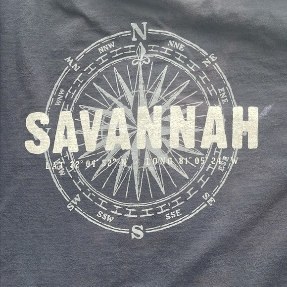 Navy Discolored Savannah Georgia Long Sleeve TShirt Size S​​ - Picture 6 of 6